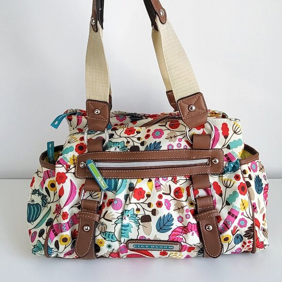Lily Bloom Handbags - Lily Bloom Floral Canvas Satchel Bag | Multicolor Cats Shoulder Handbag Y2K
